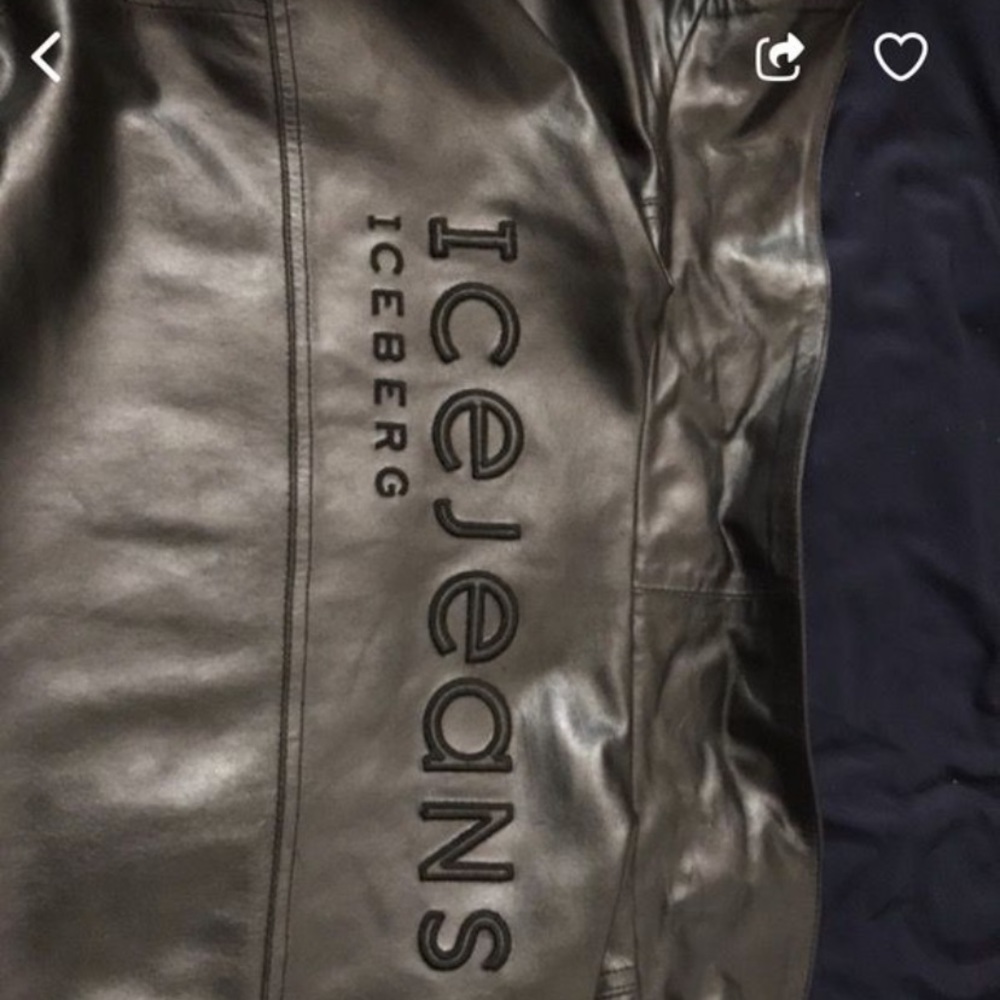 Iceberg brand ice jeans  real leather jacket.